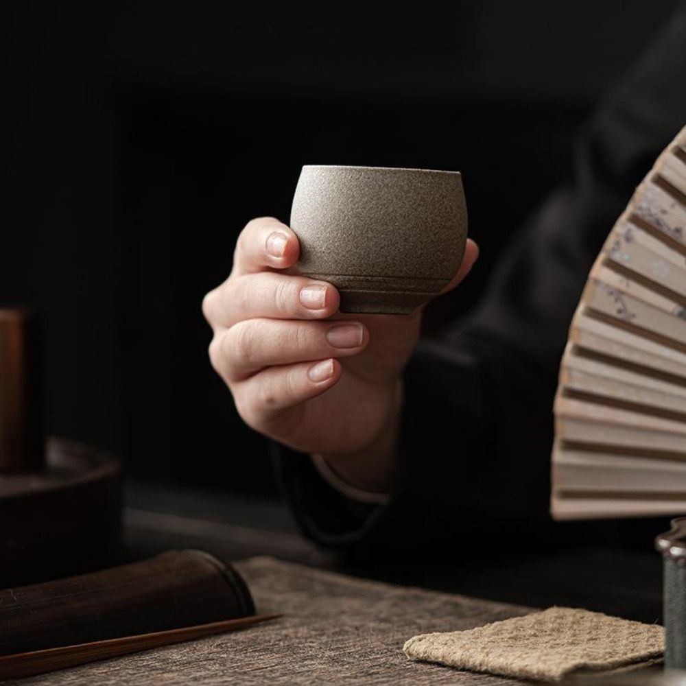 Kung Fu Tea Set Japanese Stone - Handmade Ceramic Mug 评论和价格