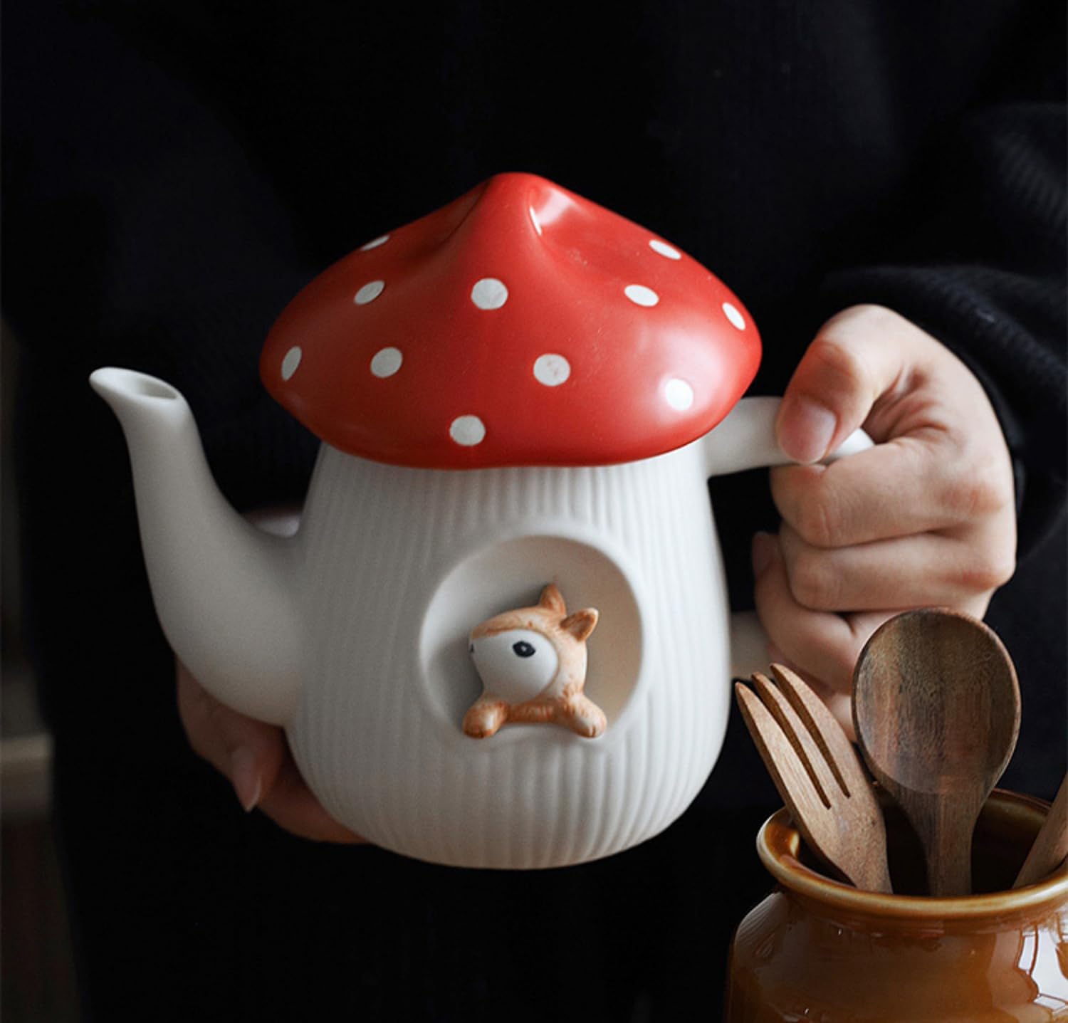 Cute Mushroom Mug with Saucer  - Handmade Ceramic Mug 评论和价格