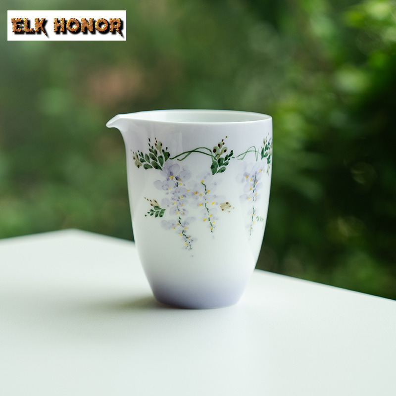 210ml Hand-painted Wisteria Fl - Handmade Ceramic Mug 评论和价格