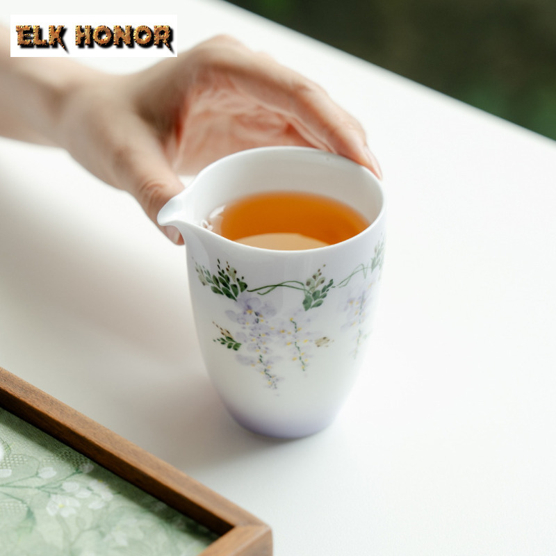 210ml Hand-painted Wisteria Fl - Handmade Ceramic Mug 评论和价格