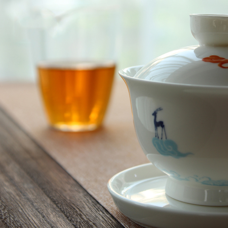Gongjiu Color Deer White Porce - Handmade Ceramic Mug 评论和价格