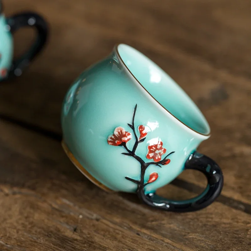 Chinese Handmade Plum Pattern  - Handmade Ceramic Mug 评论和价格