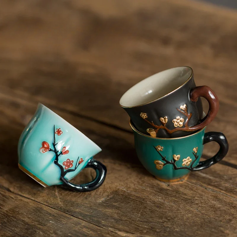 Chinese Handmade Plum Pattern  - Handmade Ceramic Mug 评论和价格