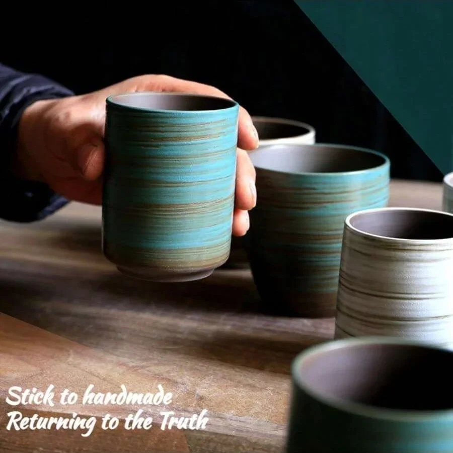 Hand-Painted Crackle Glaze Sto - Handmade Ceramic Mug 评论和价格
